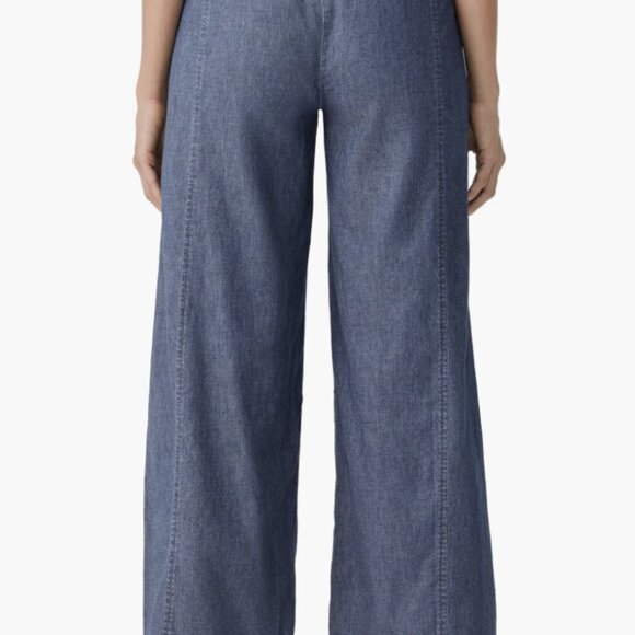 NWT Eileen Fisher Organic Cotton Twill Ankle Wide Leg Pants Size M - Picture 3 of 3
